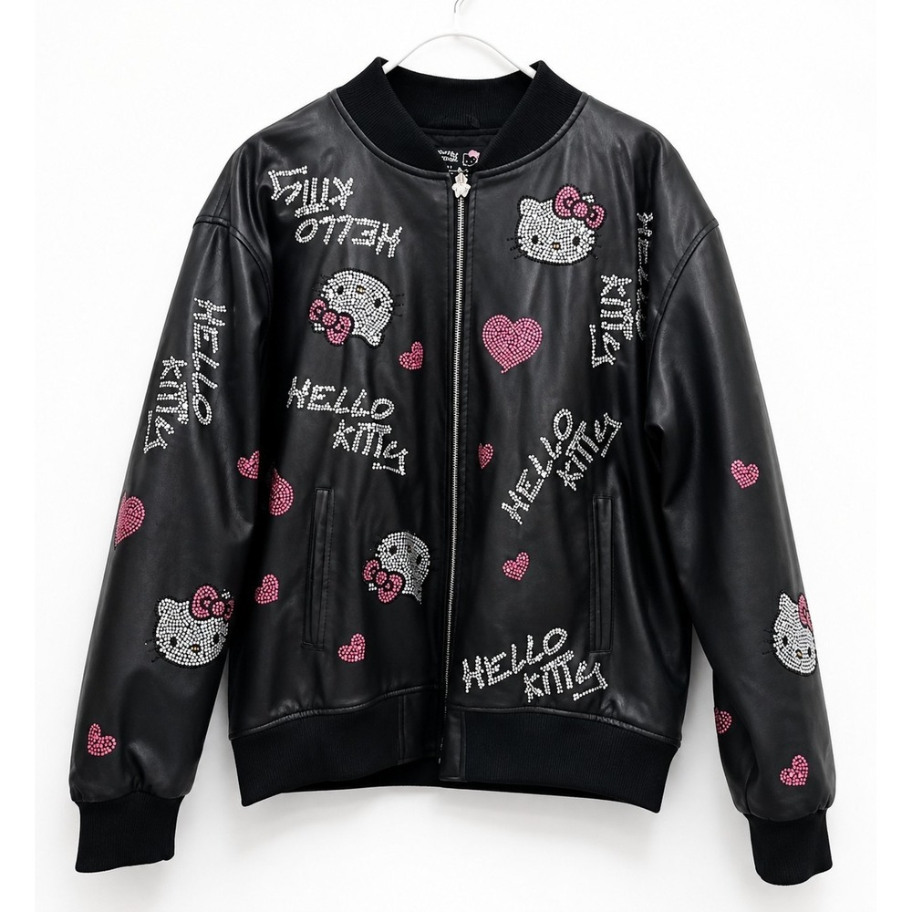 FOREVER 21 x Hello kitty Rhinestone Bomber Jacket Large Deadstock NWT New D50 - Picture 2 of 6